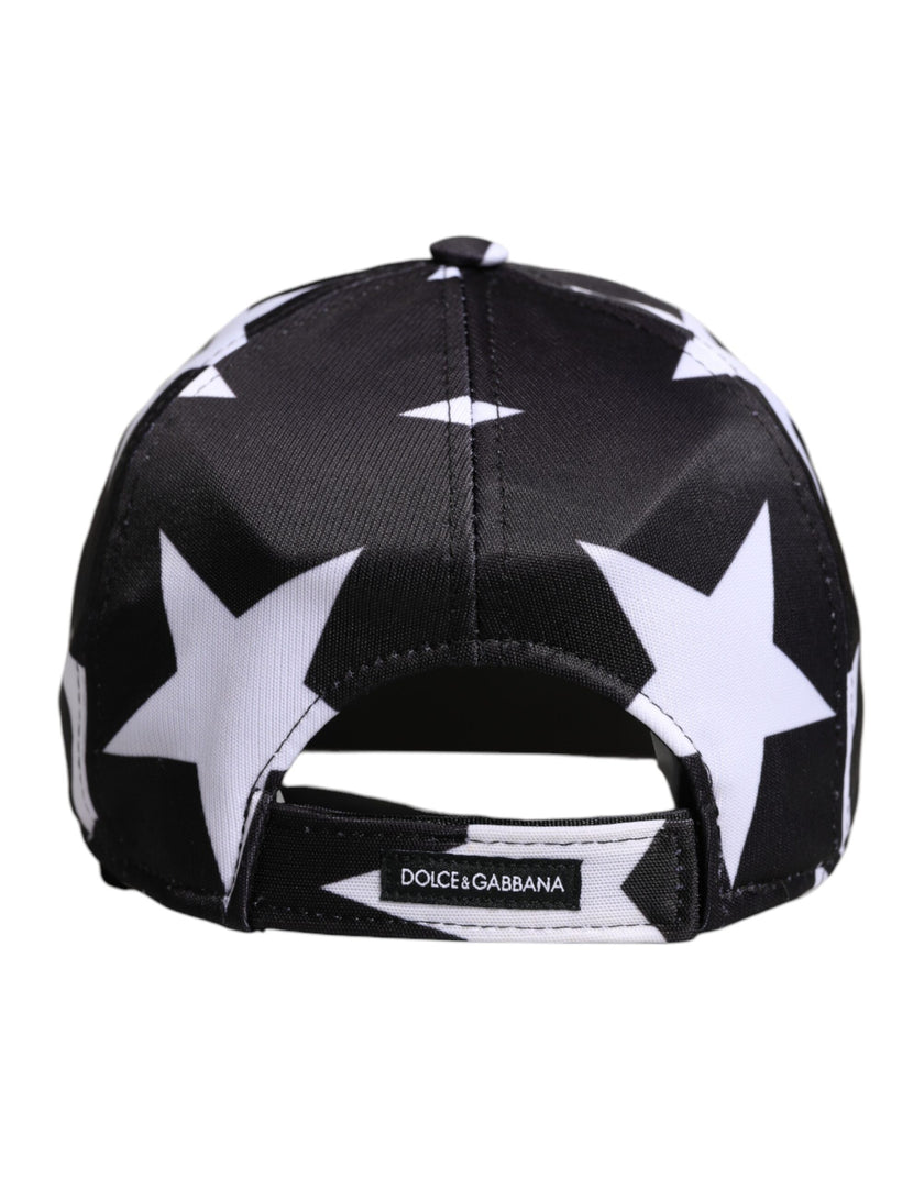 Dolce & Gabbana Black Star Print Polyester Baseball Cap