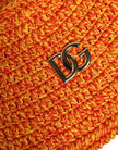Dolce & Gabbana Orange Cotton Crochet DG Logo Bucket  Hat