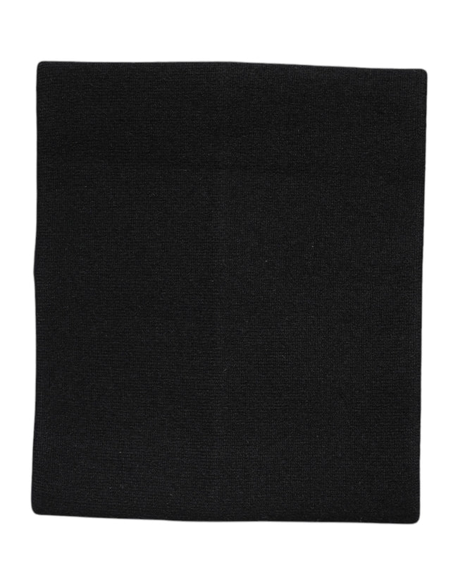 Dolce & Gabbana Black Cashmere Knitted Neck Warmer Foulard Scarf