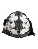 Dolce & Gabbana Black Wool White Floral Embellished Cloche Hat