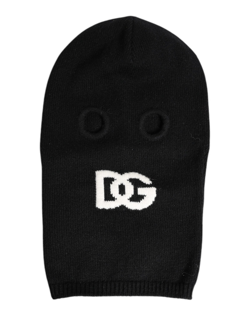 Dolce & Gabbana Black Cashmere Knitted Ski Mask Balaclava Hat