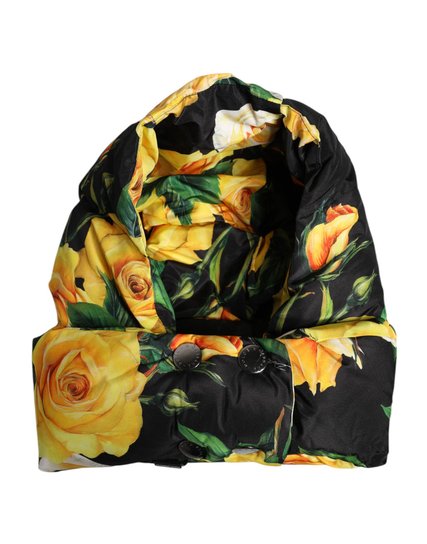Dolce & Gabbana Black Floral Print Whole Head Wrap Hat