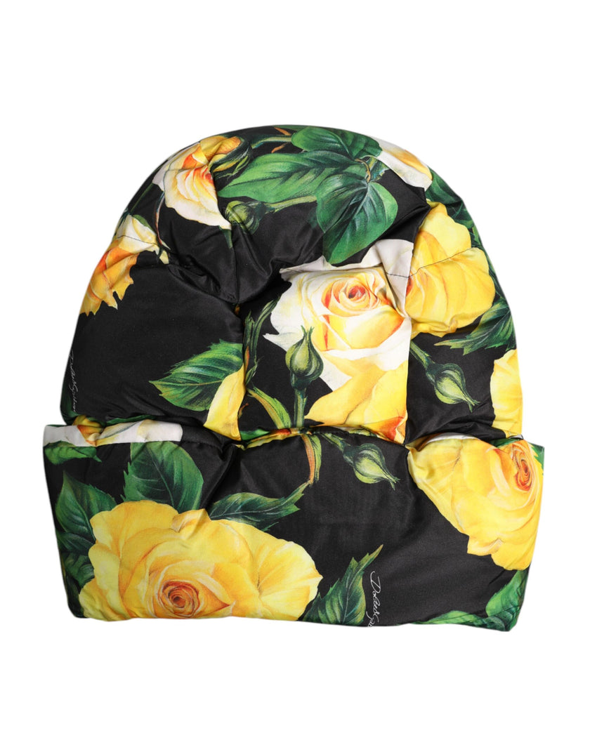 Dolce & Gabbana Black Floral Print Whole Head Wrap Hat