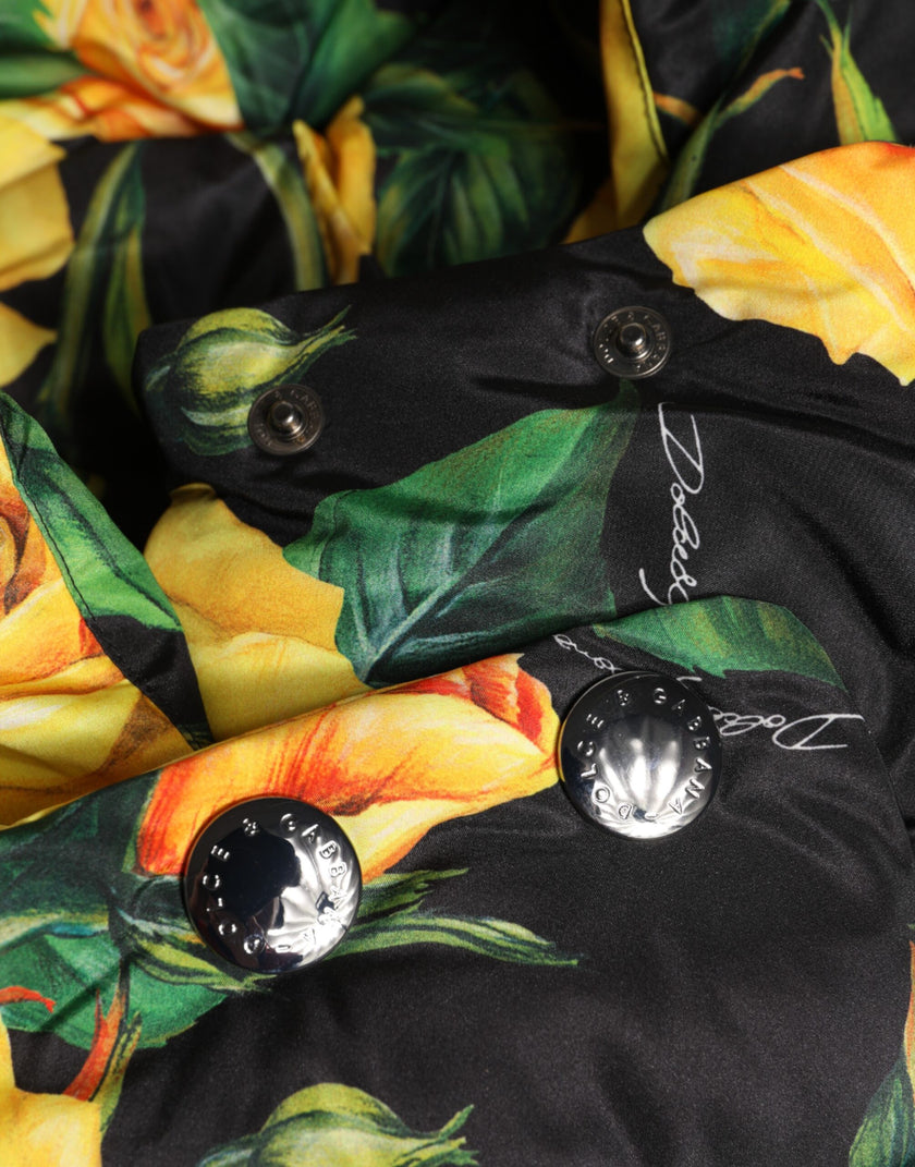 Dolce & Gabbana Black Floral Print Whole Head Wrap Hat