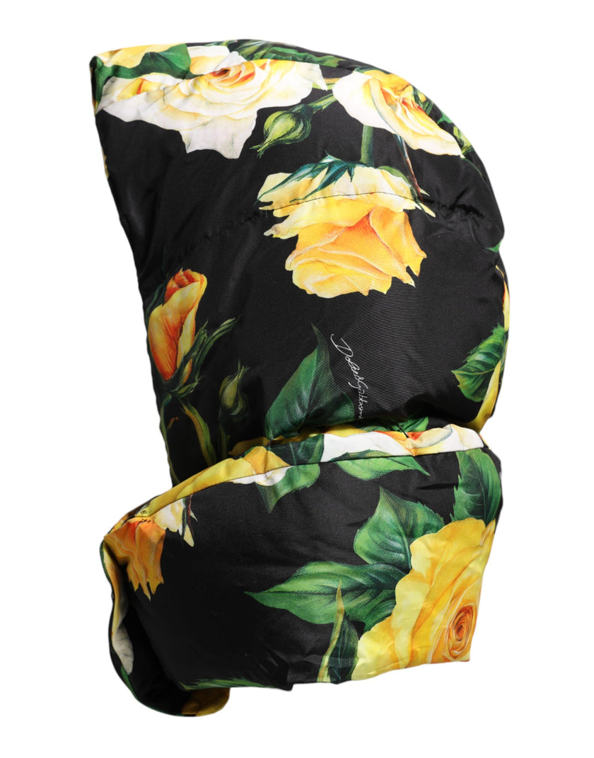 Dolce & Gabbana Black Floral Print Whole Head Wrap Hat