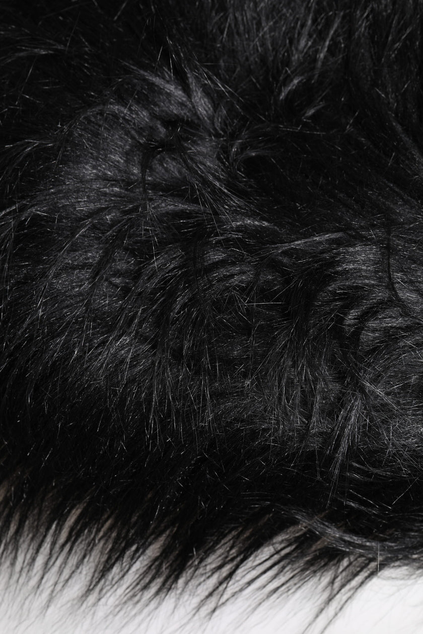 Dolce & Gabbana Black Acrylic Fur Womens Bucket Hat