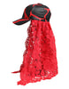 Dolce & Gabbana Red Black Lace Tulle Cotton Baseball Cap
