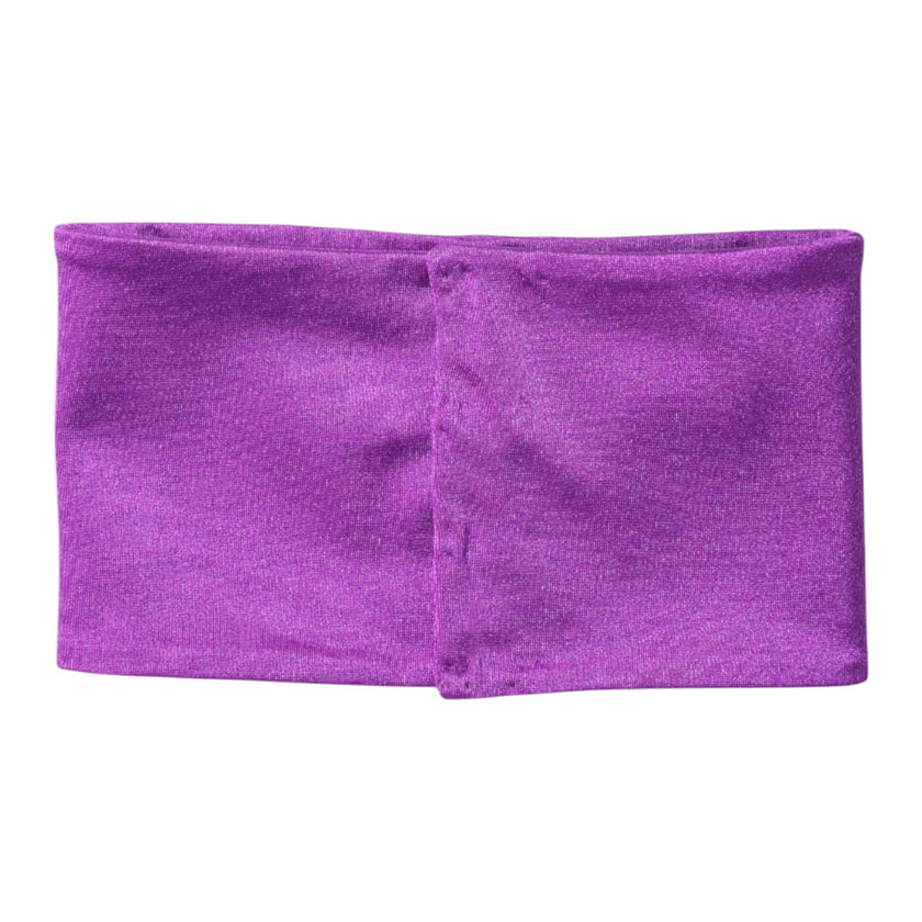 Dolce & Gabbana Purple Nylon Stretch Women Neck Warmer Scarf