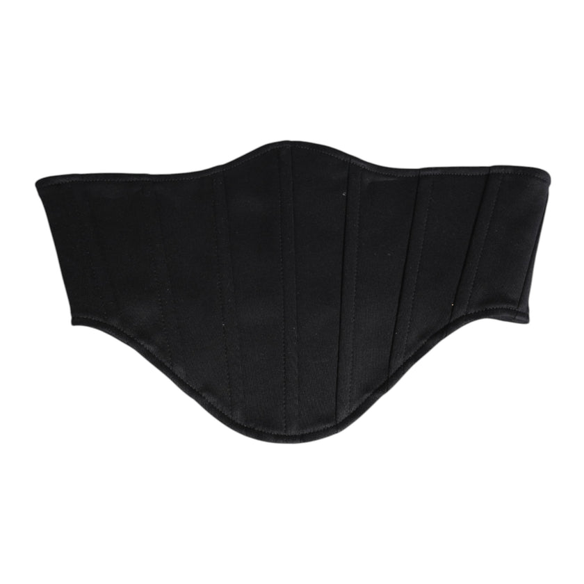Dolce & Gabbana Black Cotton Waist Tuxedo Belt Cummerbund