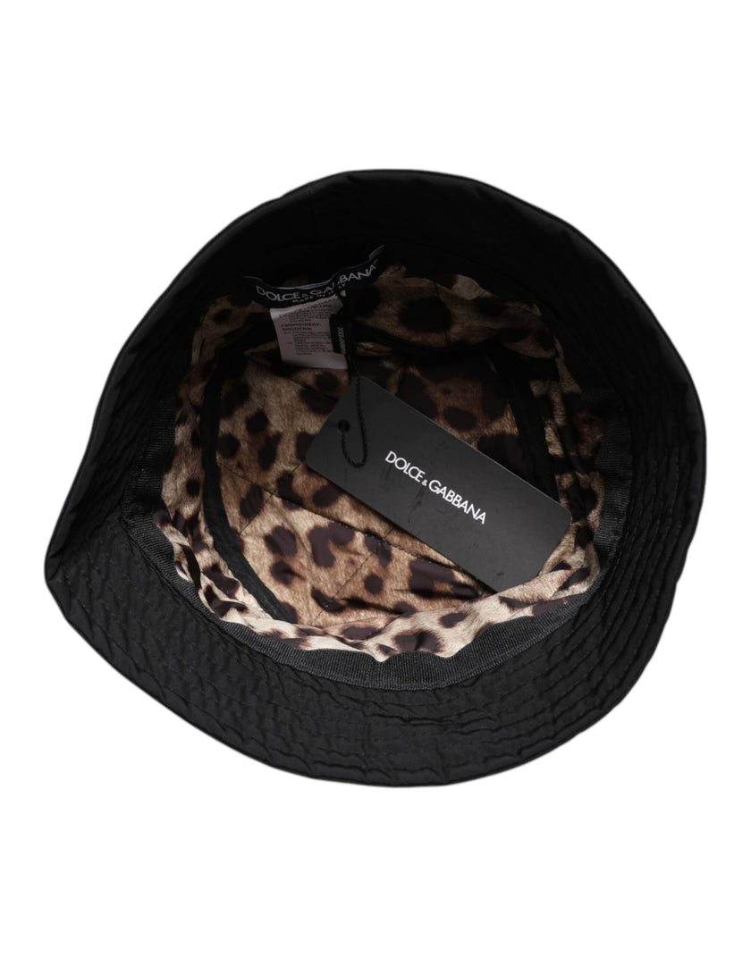 Dolce & Gabbana Black DG Crystal Polyester Wide Brim Bucket Hat