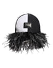Dolce & Gabbana White Black Polka Dot Feathers Baseball Cap