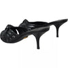 Dolce & Gabbana Black Python Leather Heels Slides Shoes