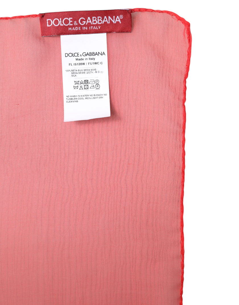 Dolce & Gabbana Red Silk Rectangle Women Wrap Shawl Scarf