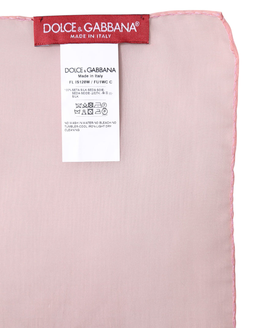 Dolce & Gabbana Pink Silk Rectangle Women Wrap Shawl Scarf