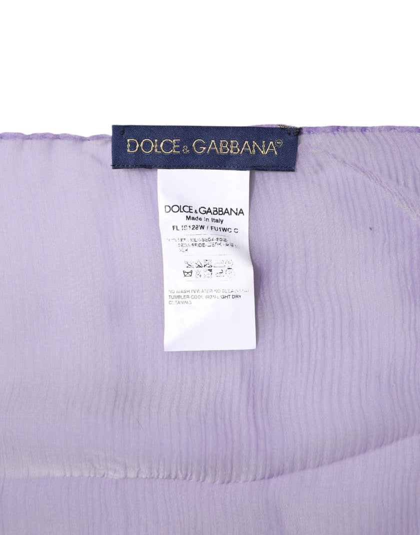 Dolce & Gabbana Purple Silk Rectangle Wrap Shawl Scarf
