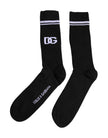 Dolce & Gabbana Black Cotton DG Logo Mid Calf Men Socks