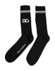 Dolce & Gabbana Black Cotton DG Logo Mid Calf Men Socks