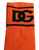 Dolce & Gabbana Orange Cotton DG Logo Print Open Toe Socks