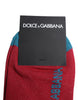 Dolce & Gabbana Red Cotton DG Logo Print Mid Calf Socks