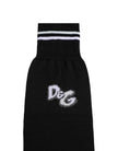Dolce & Gabbana Black DG Logo Print Cotton Over Calf Socks