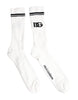 Dolce & Gabbana White Black DG Logo Print Stretch Mid Calf Socks