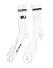 Dolce & Gabbana White Black DG Logo Print Stretch Mid Calf Socks