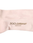 Dolce & Gabbana Ivory Cotton Stretch Logo Over Calf Socks