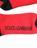 Dolce & Gabbana Red Cotton Stretch Printed Socks