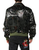 Dolce & Gabbana Green DG Logo Print Bomber Full Zip Jacket