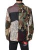 Dolce & Gabbana Multicolor Camouflage Patchwork Coat Blazer
