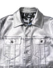 Dolce & Gabbana Silver Cotton Button Down Denim Biker Jacket