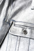 Dolce & Gabbana Silver Cotton Button Down Denim Biker Jacket