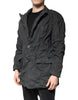 Dolce & Gabbana Black Solid Cotton Collared Coat Jacket