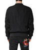 Dolce & Gabbana Black Nylon Logo Full Zip Bomber Jacket