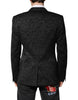 Dolce & Gabbana Black MARTINI Brocade Single Breasted Blazer