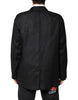 Dolce & Gabbana Black Linen Single Breasted Men Coat Blazer