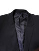 Dolce & Gabbana Dark Blue Wool Single Breasted Coat Blazer