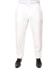 Dolce & Gabbana White Linen Mid Waist Men Dress Pants