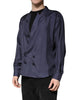 Dolce & Gabbana Dark Blue Silk Double Breasted Shirt