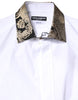 Dolce & Gabbana White Cotton GOLD Men Dress Formal Shirt