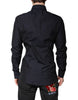Dolce & Gabbana Black Cotton GOLD Men Dress Formal Shirt