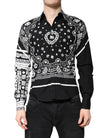 Dolce & Gabbana Black White Bandana MARTINI Casual Shirt