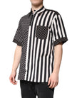 Dolce & Gabbana Black White Stripe Button Down Casual Shirt
