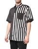 Dolce & Gabbana Black White Stripe Button Down Casual Shirt