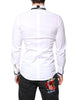 Dolce & Gabbana White Cotton GOLD Men Dress Formal Shirt