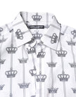 Dolce & Gabbana White Crown Cotton GOLD Formal Dress Shirt