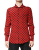 Dolce & Gabbana Red Polka Dot Silk Long Sleeve Shirt