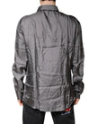 Dolce & Gabbana Gray Polka Dot Silk Long Sleeve Shirt