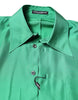 Dolce & Gabbana Green Silk Satin Long Sleeves Casual Shirt
