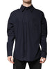 Dolce & Gabbana Dark Blue Cotton Long Sleeve Shirt
